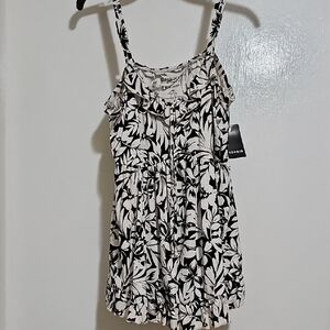 torrid Black and White Floral Ruffle Sundress